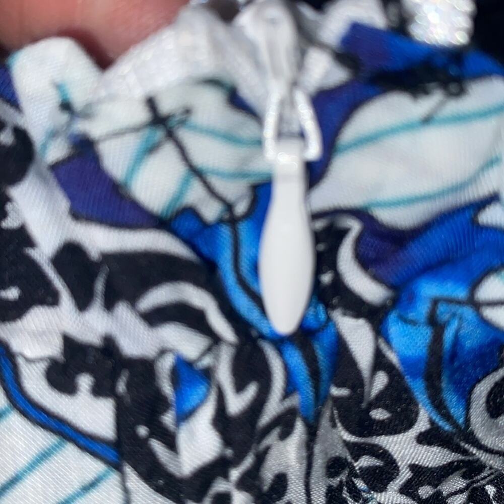 JL LEFON Pant printed ribbed blue print - Picture 8 of 14